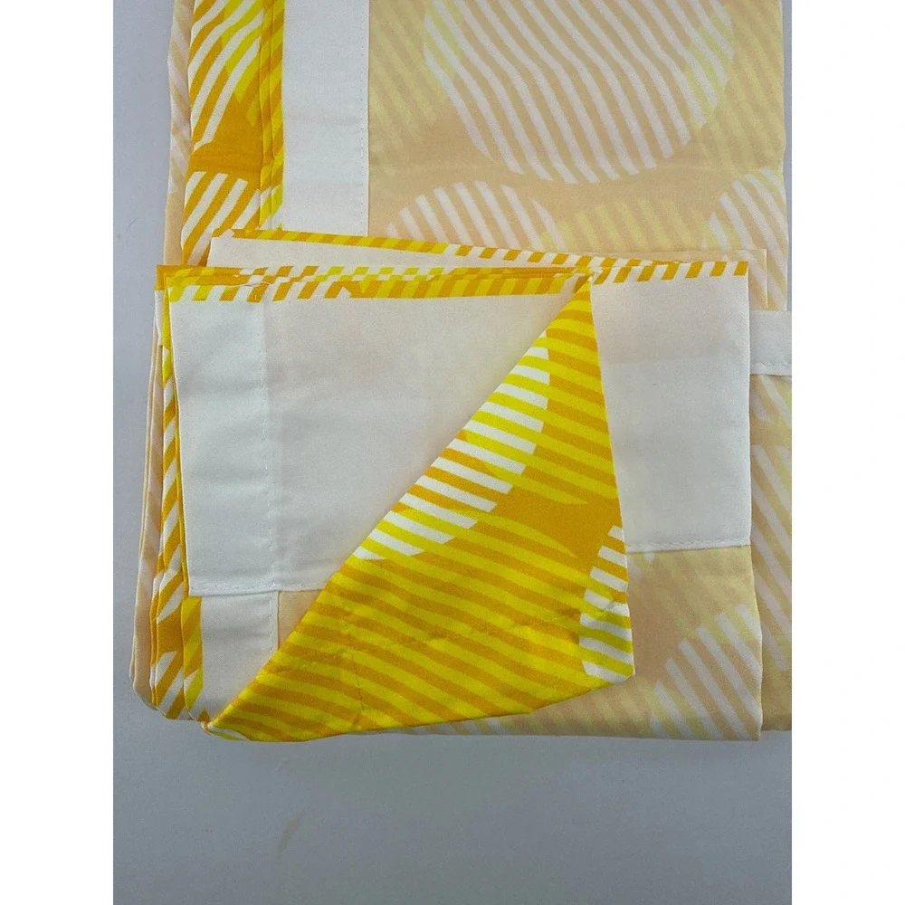 Ambesonne Yellow Striped Circle Window Curtains 2 Panel Set 56x84 Rod Pocket MCM